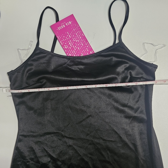 NEW with tags black slip dress large leg slit Mia Rose - Picture 3 of 8